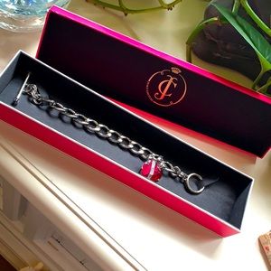 Juicy Couture pink heart started bracelet